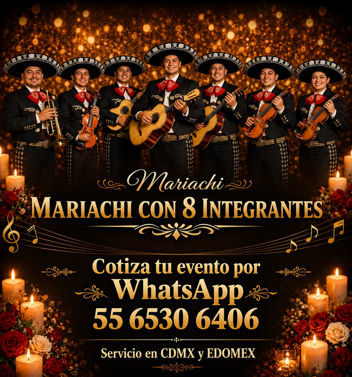 Paquete de mariachi de 8 integrantes